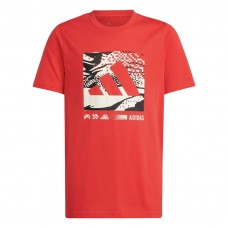 ADIDAS J CAMO LOGO TEE JD4641 ΠΑΙΔΙΚΗ ΒΑΜΒΑΚΕΡΗ ΜΠΛΟΥΖΑ T.Shirt UNISEX ΚΟΚΚΙΝΗ